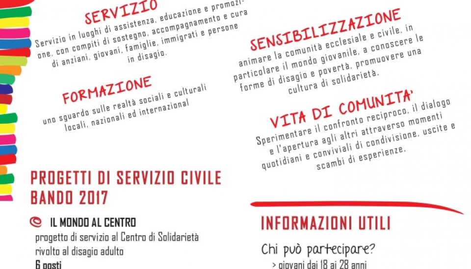 Aperto il bando per il Servizio Civile Nazionale