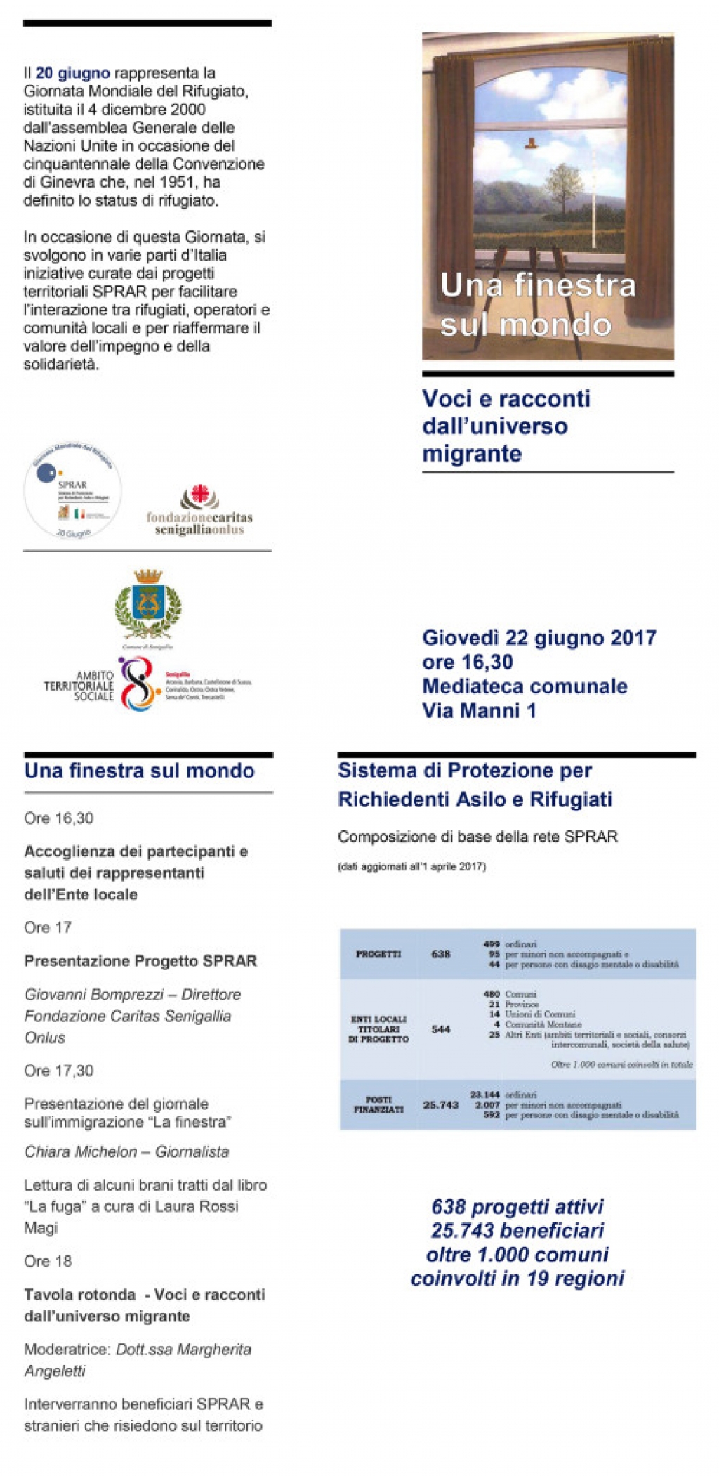 “Giornata del Rifugiato” a Senigallia “Giornata del Rifugiato” a Senigallia