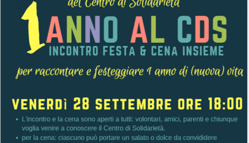 1 anno al Centro di Solidarietà 1 anno al Centro di Solidarietà
