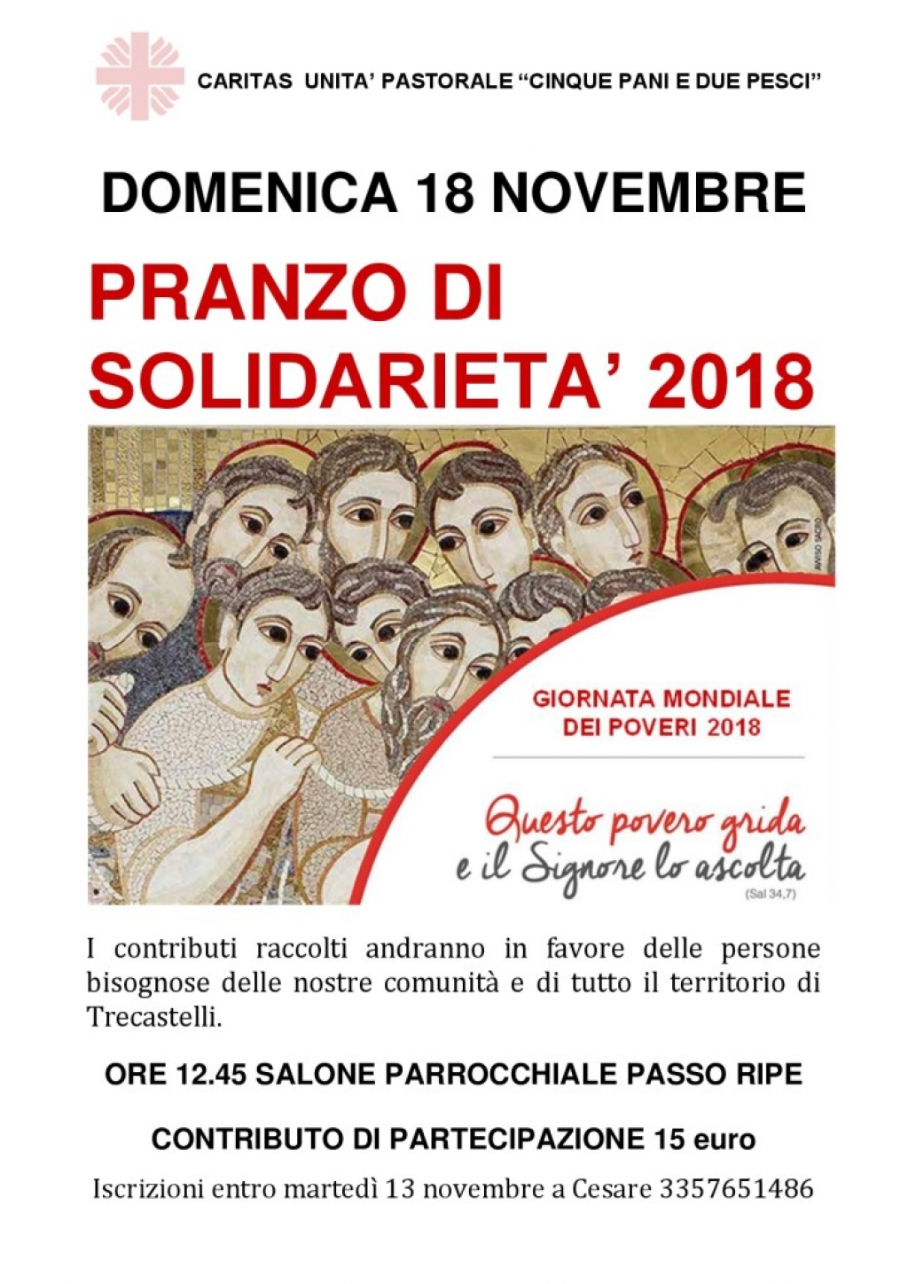 Trecastelli: pranzo di solidarietà 2018 Trecastelli: pranzo di solidarietà 2018